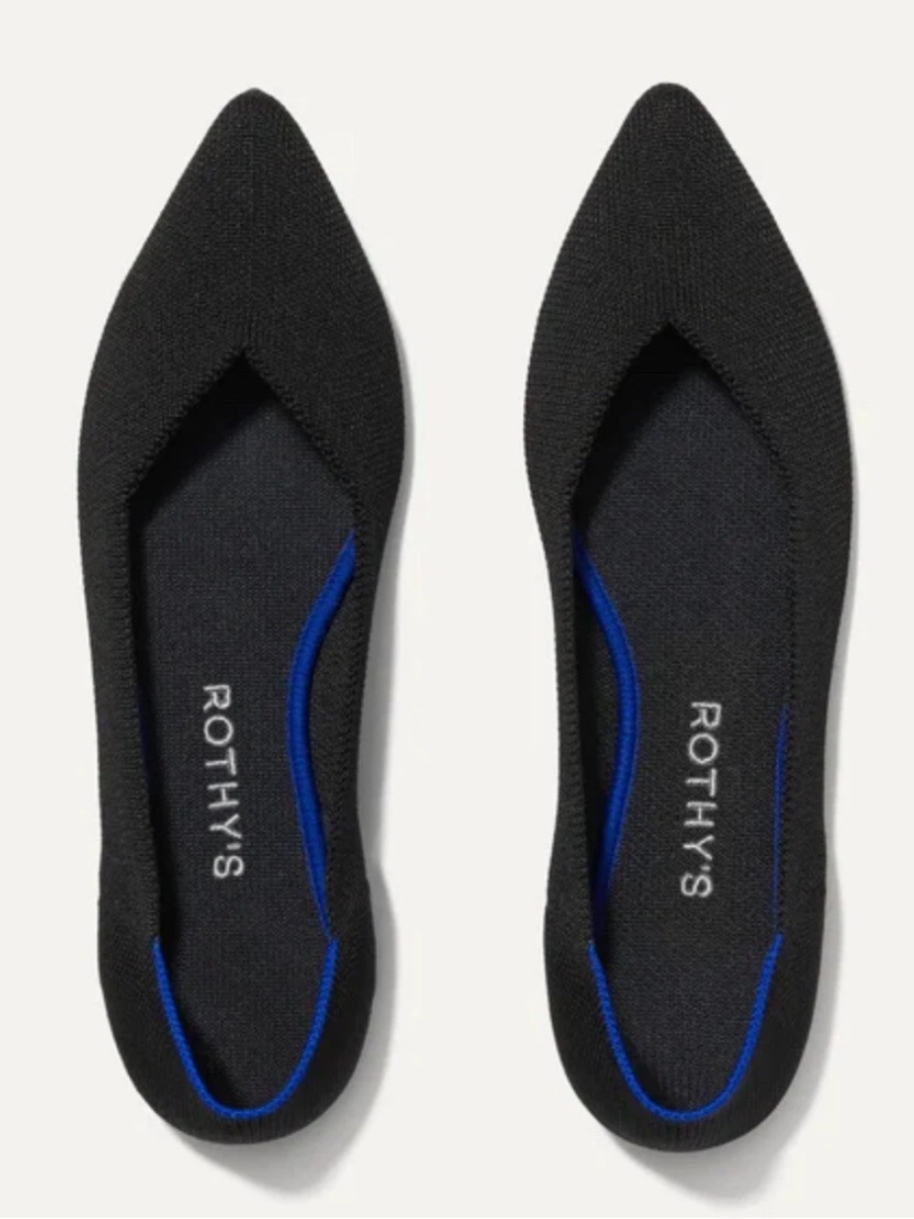Rothy's The Point Black Slip On Flats- Size 8.5